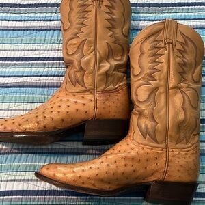 Tony Lama El Rey full quill ostrich boots 9.5 wide